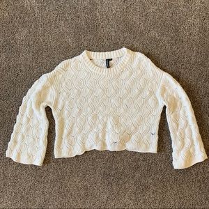 Moon & Madison Cropped Bell Sleeve Sweater